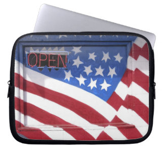 USA, Washington, Moses Lake. Flag wall mural on Laptop Sleeve