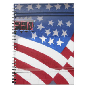 USA, Washington, Moses Lake. Flag wall mural on Notebook