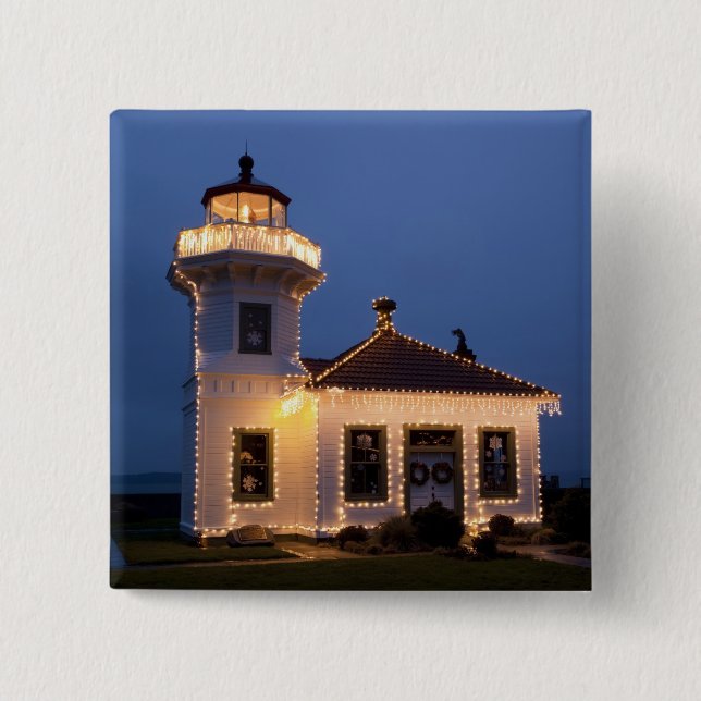 USA, Washington, Mukilteo. Mukilteo Lighthouse 15 Cm Square Badge (Front)