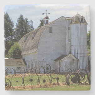 USA, Washington, Pullman, Barn Stone Coaster