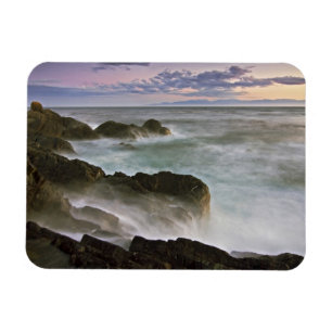 USA, Washington, San Juan Islands. Waves crash Magnet