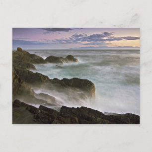 USA, Washington, San Juan Islands. Waves crash Postcard