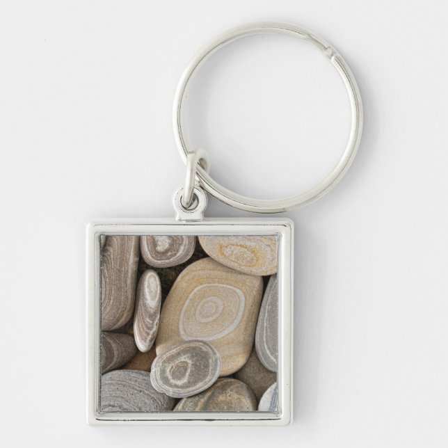 USA, Washington, Seabeck. Close-Up Of Beach 2 Key Ring (Front)