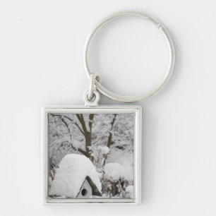 USA, Washington, Seabeck. Close-up of bird house Key Ring