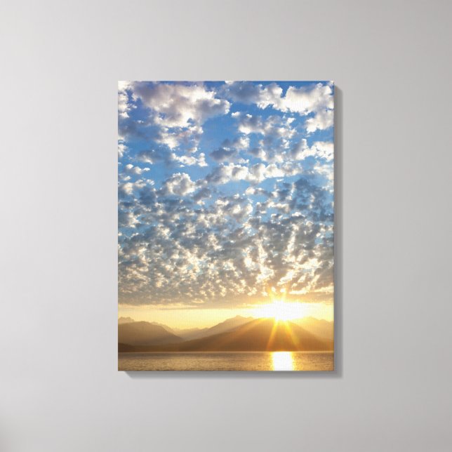 USA, Washington, Seabeck. Sunset Canvas Print (Front)