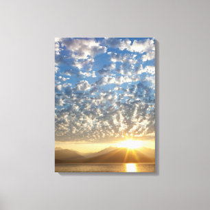 USA, Washington, Seabeck. Sunset Canvas Print