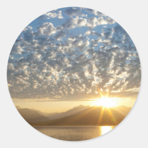 USA, Washington, Seabeck. Sunset Classic Round Sticker