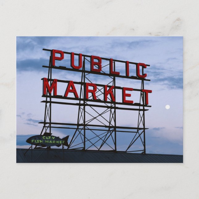 USA, Washington, Seattle, Pike Street Market Postcard (Front)