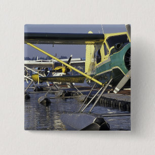 USA, Washington, Seattle, Seaplanes docked on 15 Cm Square Badge