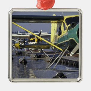 USA, Washington, Seattle, Seaplanes docked on Metal Tree Decoration