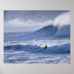 USA, Washington State, La Push. Man kayak Poster