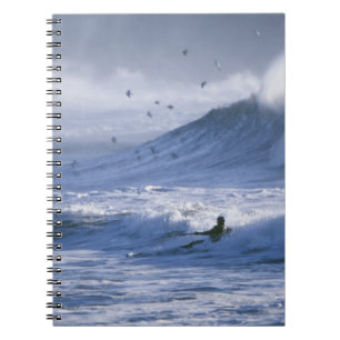USA, Washington State, La Push. Man kayak Spiral Notebook