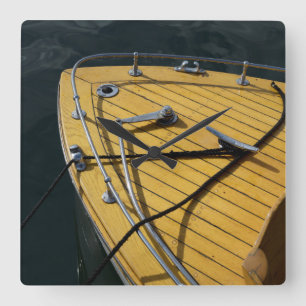 USA, Washington State, Port Townsend. Wood bow Square Wall Clock