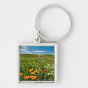 USA, Washington, Walla Walla. Wildflowers Key Ring