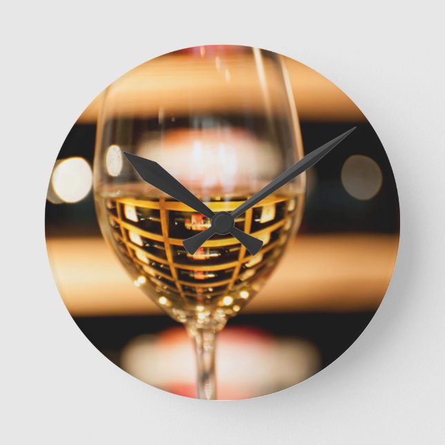 USA, Washington, Walla Walla. Wine Glass Round Clock (Front)