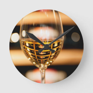 USA, Washington, Walla Walla. Wine Glass Round Clock