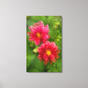 USA, Washington, Whidbey Island. Dahlia montage Canvas Print