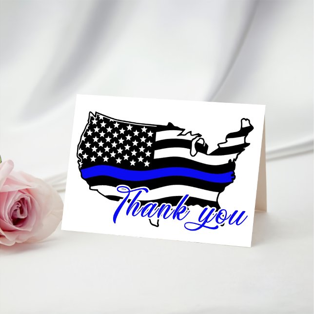USA Watercolor American Flag Military Patriotic Thank You Card (Creator Uploaded)