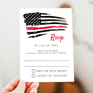 USA Watercolor American Flag Party RSVP Postcard