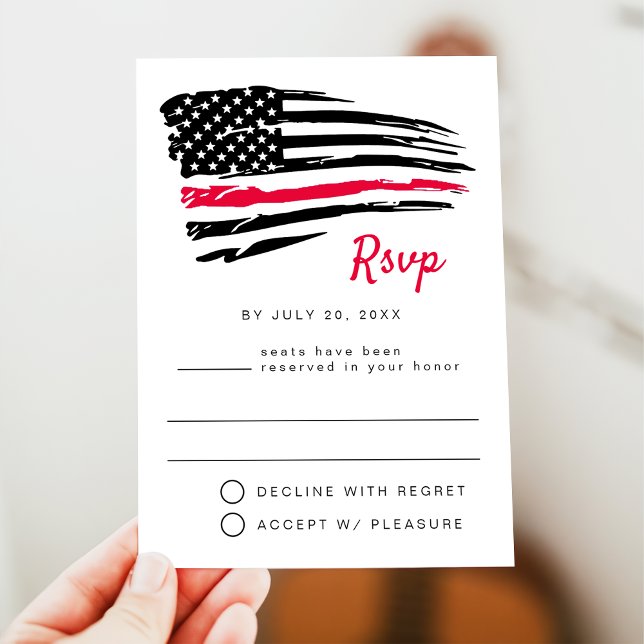 USA Watercolor American Flag Party RSVP Postcard (Creator Uploaded)