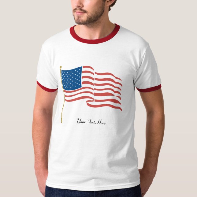 USA-Waving Flag T-Shirt (Front)