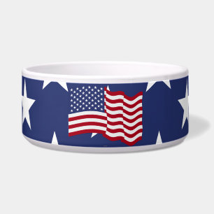 USA Waving Flag With White Stars On Blue Backgroun
