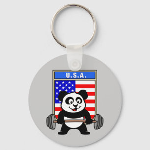 USA Weightlifting Panda Key Ring
