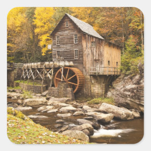 USA, West Virginia, Clifftop. Babcock State 2 Square Sticker