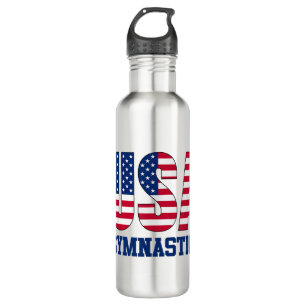USA with American Flag Gymnastics Sports 710 Ml Water Bottle