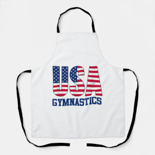 USA with American Flag Gymnastics Sports Apron