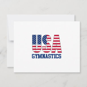 USA with American Flag Gymnastics Sports RSVP Card