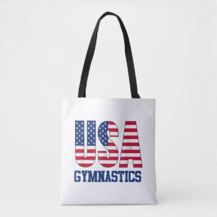 USA with American Flag Gymnastics Sports Tote Bag