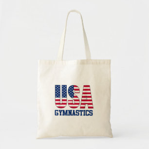 USA with American Flag Gymnastics Sports Tote Bag