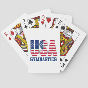 USA with American Flag Gymnastics SportsUSA with A Playing Cards