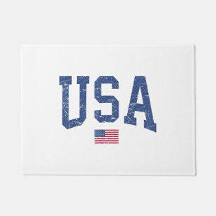 USA Women Men Kids Patriotic American Flag Distres Doormat