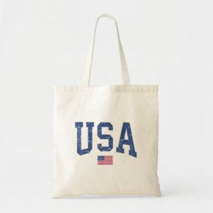 USA Women Men Kids Patriotic American Flag Distres Tote Bag