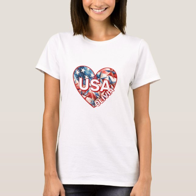 USA Womens Add Name T-Shirt (Front)