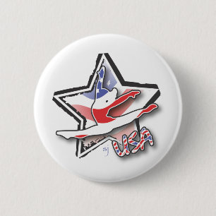 USA Women's Gymnastics 6 Cm Round Badge