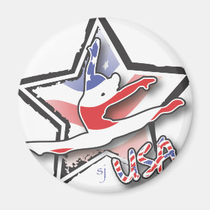 USA Women's Gymnastics Magnet