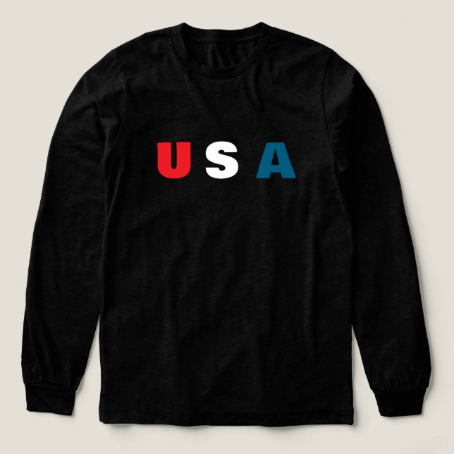USA Words With Colour T-shirt Tri-Blend Shirt (Design Front)