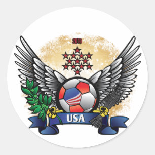USA World Cup Soccer Classic Round Sticker