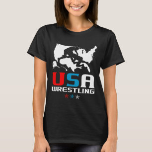 Usa Wrestling Independence Day American Flag Wrest T-Shirt