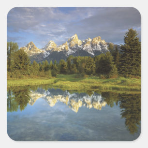 USA, Wyoming, Grand Teton National Park. Grand 2 Square Sticker