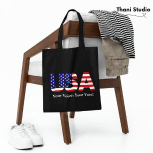 USA Your Voice Your Vote Election Politics Tote Bag