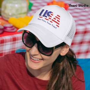 USA Your Voice Your Vote Election Politics Trucker Hat