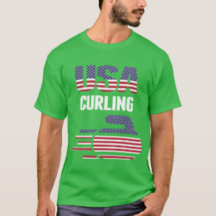 Usaeam Curling Rock Jersey Winter Sports gift T-Shirt