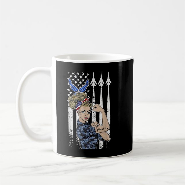 USAF Air Force Women Proud Shirt, Air Force Vetera Coffee Mug (Left)