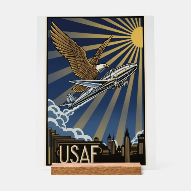 USAF Art Deco Acrylic Sign (Front)