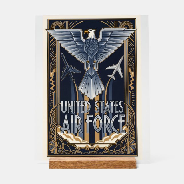 USAF Art Deco Acrylic Sign (Front)