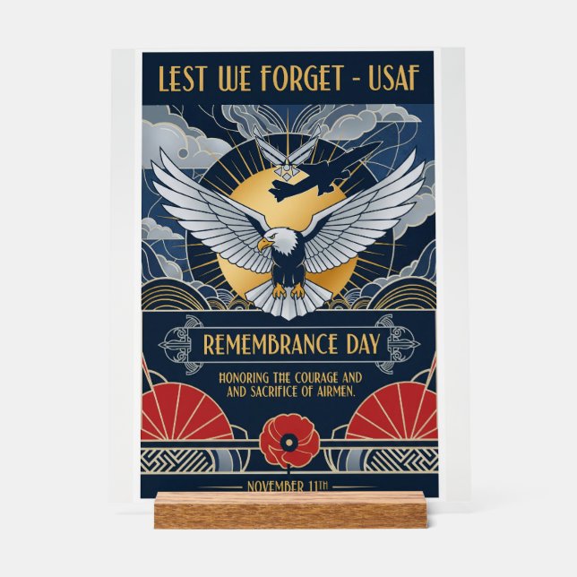 USAF Art Deco Acrylic Sign (Front)